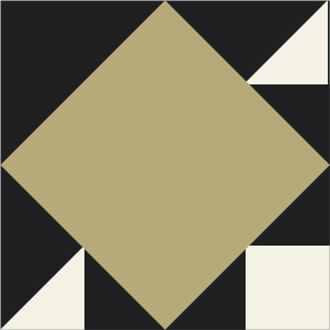 Border corner tile Marni Esquina 10X10 with diamonds and rhombi, triangles